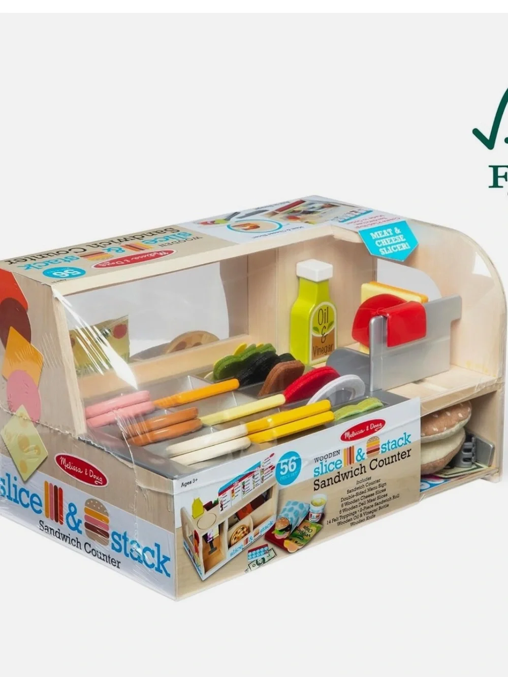 Melissa & Doug Wooden Slice & Stack Sandwich Set - Multicolor